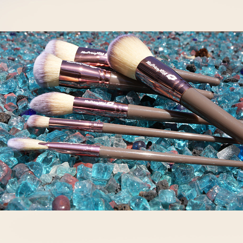 BROWN & ROSE GOLD 15 pc City Girl Brush Set