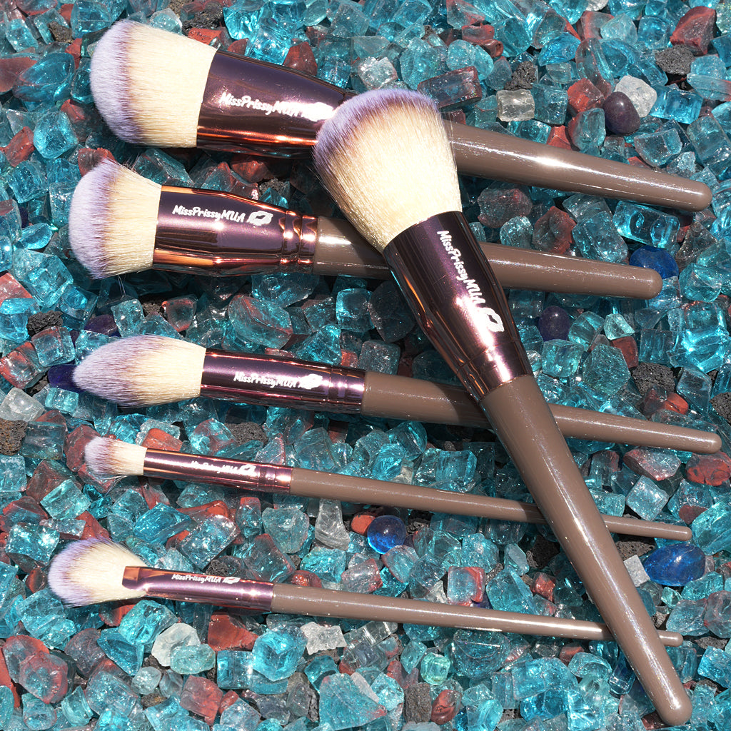 BROWN & ROSE GOLD 15 pc City Girl Brush Set